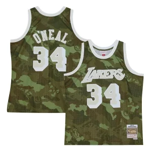 Shaquille O'Neal Los Angeles Lakers Hardwood Classics Exceptionnel 1996/97 Ghost Green Swingman Jersey Camo