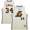 Shaquille O'Neal Los Angeles Lakers Incontournable Chainstitch Swingman Jersey Cream