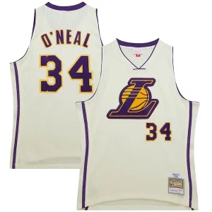 Shaquille O'Neal Los Angeles Lakers Incontournable Chainstitch Swingman Jersey Cream