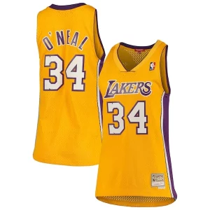 Shaquille O'Neal Los Angeles Lakers Women's 1999/00 Hardwood Classics Swingman Jersey Sophistiqué Gold