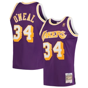 Shaquille O'Neal Los Angeles Magnifique Lakers Hardwood Classics Swingman Jersey Purple/Royal/Gold