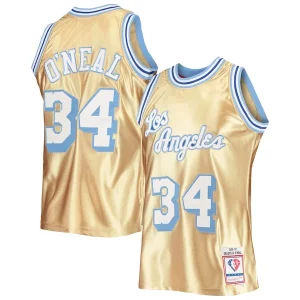 Shaquille O'Neal Los Angeles Vibrant Lakers 75th Anniversary 1996/97 Hardwood Classics Swingman Jersey Gold