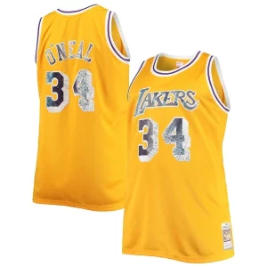 Shaquille O'Neal Sophistiqué Los Angeles Lakers Big & Tall 1996 97 NBA 75th Anniversary Diamond Swingman Jersey Gold