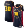 Stephen Curry Golden Dashing State Warriors Nike 2024/25 Authentic Player Jersey City Edition Navy