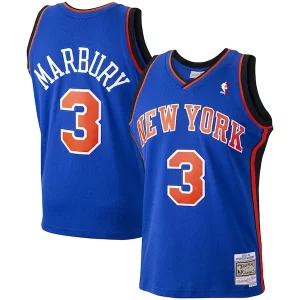 Stephon Marbury New York Exclusif Knicks Hardwood Classics Swingman Jersey Blue