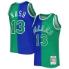 Steve Nash Dallas Mavericks Hardwood Classics 1998/99 Split Stylish Swingman Jersey Blue/Green