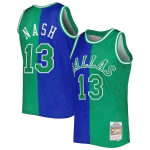 Steve Nash Dallas Mavericks Hardwood Classics 1998/99 Split Stylish Swingman Jersey Blue/Green
