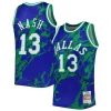 Steve Nash Dallas Unique Mavericks 1998/99 Hardwood Classics Marble Swingman Jersey Blue