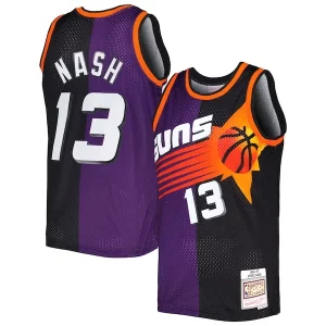 Steve Nash Phoenix Suns Hardwood Classics 1996/97 Split Swingman Exquisite Jersey Purple/Black
