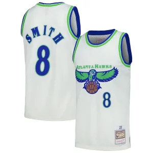 Steve Smith Éclatant Atlanta Hawks Chainstitch Swingman Jersey Cream