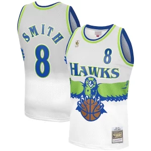 Steve Smith Exquisite Atlanta Hawks 1996 97 Hardwood Classics Reload 3.0 Swingman Jersey White