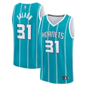 Tidjane Salaun Charlotte Hornets 2024 NBA Draft Fast Unique Break Player Jersey Icon Edition Teal
