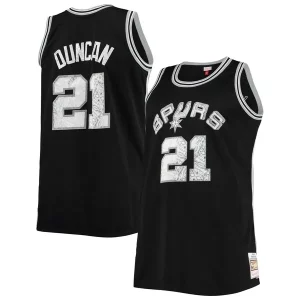 Tim Duncan San Antonio Spurs Big & Tall 1998/99 NBA 75th Anniversary Diamond Swingman Jersey Black Superbe
