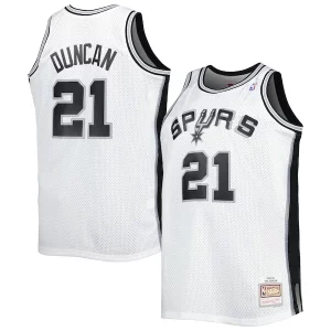 Tim Duncan San Antonio Spurs Big & Tall Captivant Hardwood Classics 1998/99 Swingman Jersey White/Black