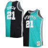 Tim Duncan San Antonio Spurs Big & Tall Hardwood Luxueux Classics 1998/99 Split Swingman Jersey Black/Teal