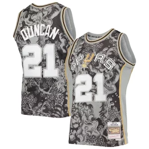 Tim Duncan San Antonio Spurs Hardwood Classics 1998/99 Lunar New Year Refiné Swingman Jersey Black