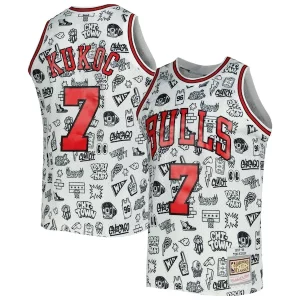 Toni Kukoc Collectible Chicago Bulls 1997/98 Hardwood Classics Doodle Swingman Jersey White