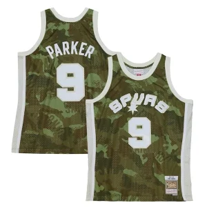 Tony Parker San Antonio Spurs Hardwood Classics Prime 2000/01 Ghost Green Swingman Jersey Camo