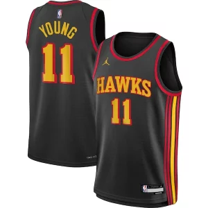 Trae Young Atlanta Hawks Jordan Distingué Brand Youth Swingman Jersey Statement Edition Black
