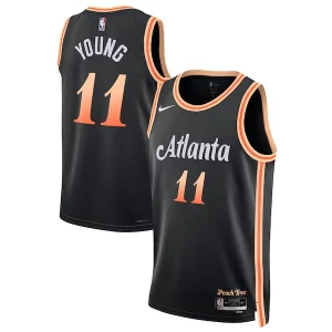 Trae Young Atlanta Hawks Nike Unisex 2022/23 Swingman Jersey Exceptionnel City Edition Black