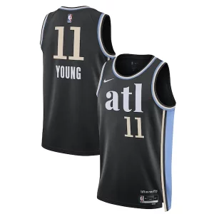 Trae Young Atlanta Hawks Personalisable Nike Unisex 2023/24 Swingman Jersey Black City Edition