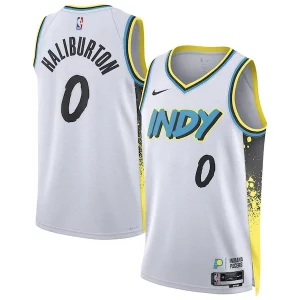 Tyrese Haliburton Indiana Pacers Nike Unisex 2024/25 Swingman Player Jersey City Edition White Confortable