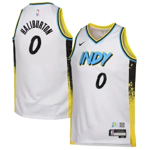 Tyrese Haliburton Indiana Pacers Nike Youth 2024/25 Swingman Player Jersey City Edition Notable White