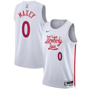 Tyrese Maxey Philadelphia 76ers Nike Vibrant Unisex 2022/23 Swingman Jersey City Edition White
