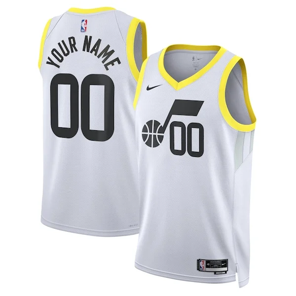 Utah Jazz Nike Gracieux Unisex Swingman Custom Jersey White Association Edition