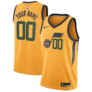 Utah Jazz Nike Swingman Distingué Custom Jersey Statement Edition Gold