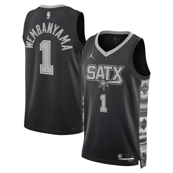 Victor Wembanyama San Antonio Spurs Jordan Brand Unisex Swingman Jersey Statement Edition Black Incontournable