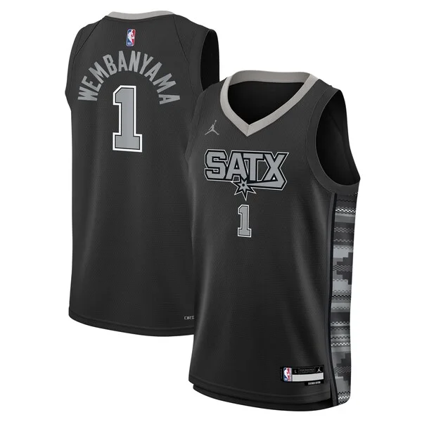 Victor Wembanyama San Antonio Spurs Jordan Brand Youth Swingman Refiné Jersey Statement Edition Black