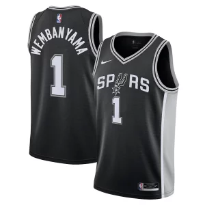 Victor Wembanyama San Antonio Spurs Nike Youth 2023 NBA Confortable Draft First Round Pick Swingman Jersey Icon Edition Black