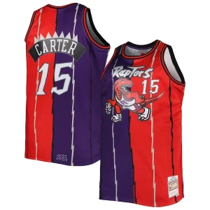 Vince Carter Commémoratif Toronto Raptors Big & Tall Hardwood Classics 1998/99 Split Swingman Jersey Purple/Red