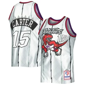 Vince Carter Toronto Raptors 1998/99 Hardwood Classics 75th Anniversary Swingman Jersey Platinum Exclusif