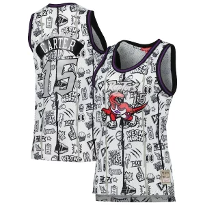 Vince Carter Toronto Raptors Women's 1998 Doodle Vibrant Swingman Jersey White