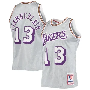 Wilt Chamberlain Los Angeles Lakers 75th Anniversary Exclusif 1971/72 Hardwood Classics Swingman Jersey Silver
