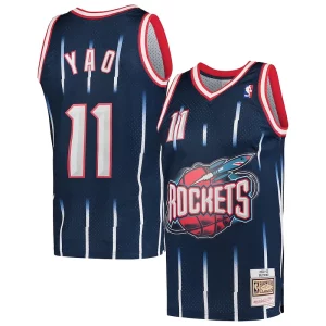 Yao Ming Houston Rockets Hardwood Classics Vibrant 2002 03 Swingman Jersey Navy