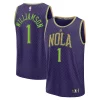 Zion Williamson New Orleans Pelicans 2024/25 Fast Break Player Premium Jersey City Edition Purple