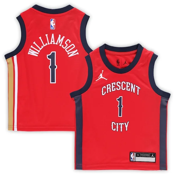 Zion Williamson New Orleans Pelicans Jordan Brand Luxueux Preschool 2022/23 Replica Jersey Statement Edition Red