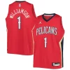Zion Williamson New Orleans Pelicans Jordan Brand Youth 2020/21 Swingman Player Jersey Statement Edition Red Classique