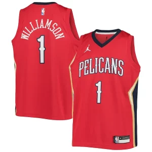 Zion Williamson New Orleans Pelicans Jordan Brand Youth 2020/21 Swingman Player Jersey Statement Edition Red Classique